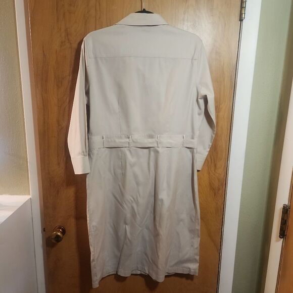 Brooks Brothers 10 Chic Safari Beige Shirt Dress with Belt Capsule Minimalist - Picture 12 of 16